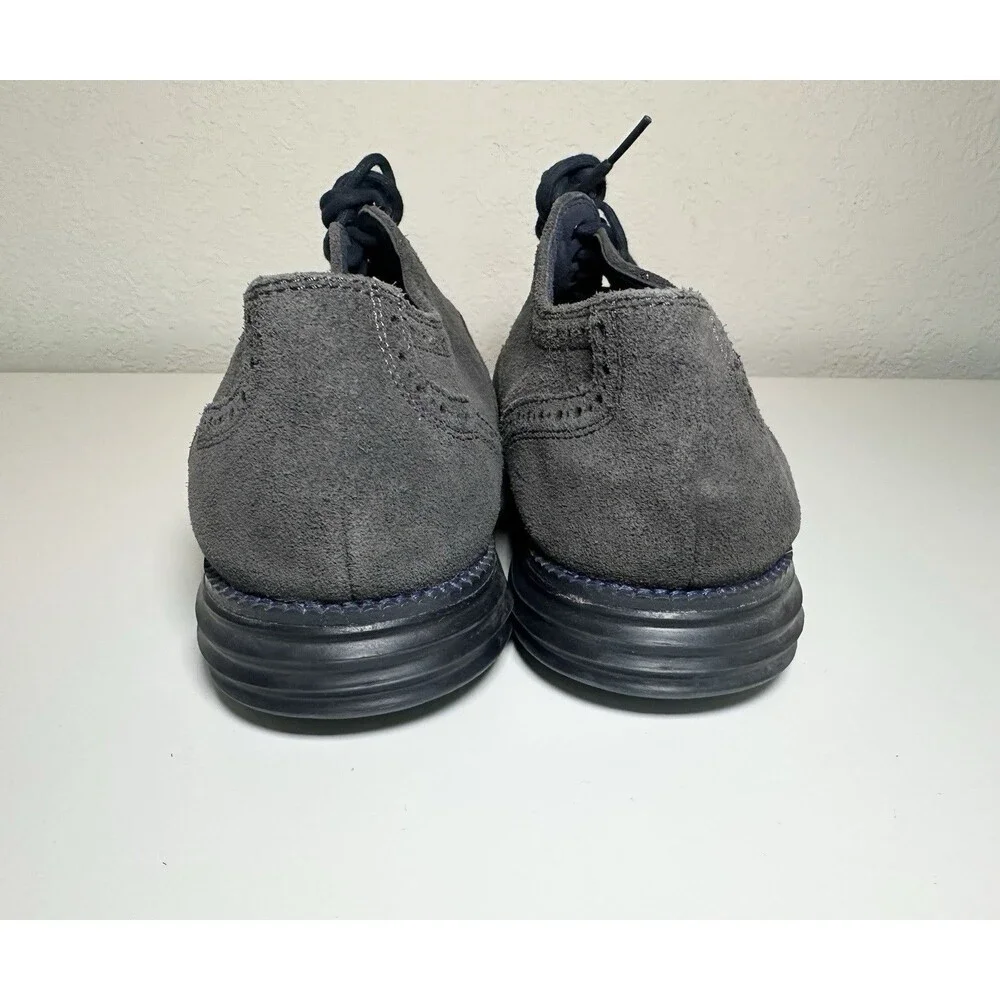 Cole Haan Men's Grand OS Dark Gray‎ Leather Suede Oxford Derby Wingtip Shoes 12